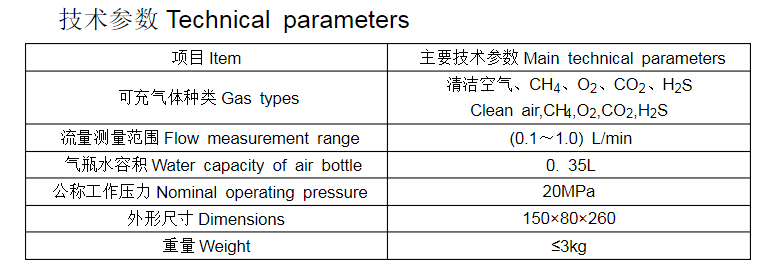 便携式气体传感器校验装置技术参数